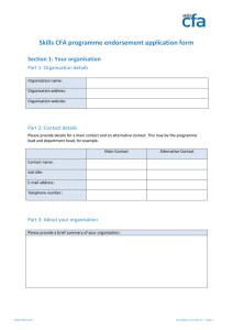Skills CFA programme endorsement application form Section 1: Your organisation
