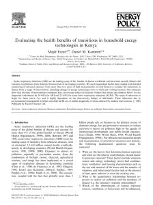 Evaluating the health beneﬁts of transitions in household energy Majid Ezzati