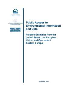 Public Access to Environmental Information and Data Practice Examples from the