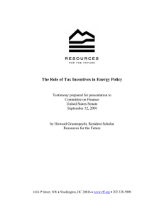 The Role of Tax Incentives in Energy Policy