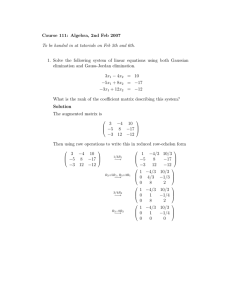 Course 111: Algebra, 2nd Feb 2007