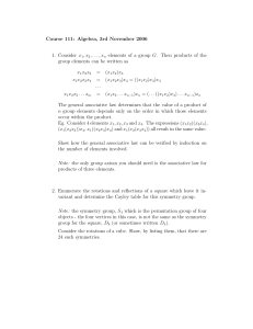 Course 111: Algebra, 3rd November 2006 1. Consider x , x