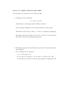 Course 111: Algebra, 22nd November 2006