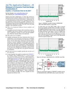 Ask The Application Engineer—36 Wideband A/D Converter Front-End Design Considerations II: