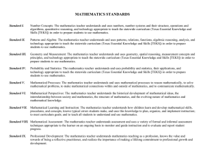 MATHEMATICS STANDARDS