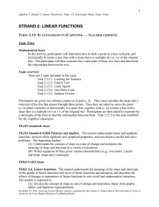 STRAND 2: LINEAR FUNCTIONS  T 2.13: S