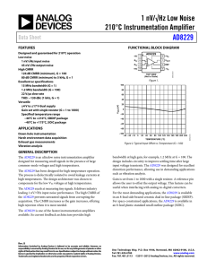 1 nV/√Hz Low Noise 210°C Instrumentation Amplifier AD8229 Data Sheet