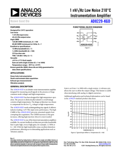 1 nV/√Hz Low Noise 210°C Instrumentation Amplifier  AD8229-KGD