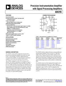 Precision Instrumentation Amplifier with Signal Processing Amplifiers AD8295