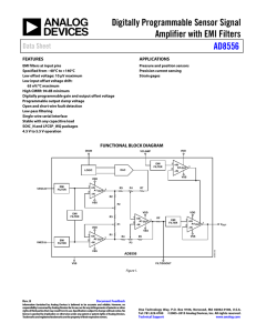 Digitally Programmable Sensor Signal Amplifier with EMI Filters AD8556 Data Sheet