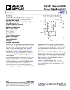 Digitally Programmable Sensor Signal Amplifier AD8557 Data Sheet