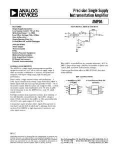 a Precision Single Supply Instrumentation Amplifier AMP04