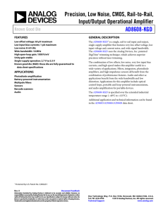 Precision, Low Noise, CMOS, Rail-to-Rail, Input/Output Operational Amplifier AD8608-KGD Known Good Die