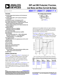 OVP and EMI Protected, Precision, / ADA4177-1