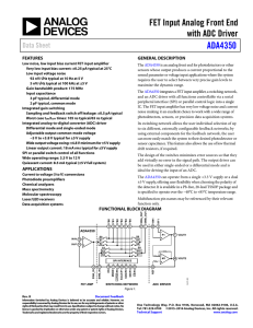 ADA4350 FET Input Analog Front End with ADC Driver Data Sheet