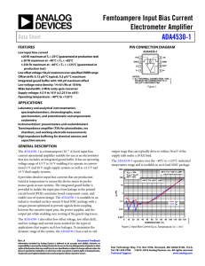 Femtoampere Input Bias Current Electrometer Amplifier ADA4530-1 Data Sheet