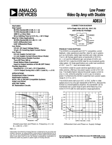 a Low Power Video Op Amp with Disable AD810