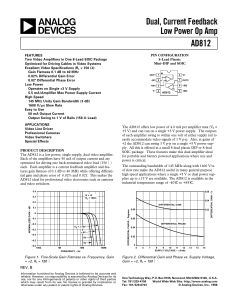 a Dual, Current Feedback Low Power Op Amp AD812