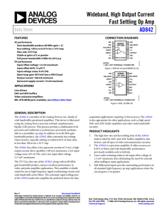 Wideband, High Output Current Fast Settling Op Amp  AD842