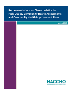 Recommendations on Characteristics for High-Quality Community Health Assessments
