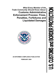 Customs Administrative Enforcement Process: Fines, Penalties, Forfeitures and
