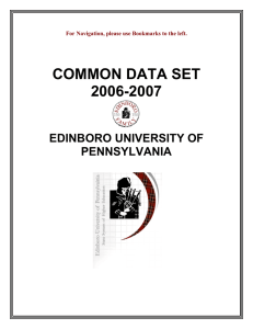 COMMON DATA SET 2006-2007 EDINBORO UNIVERSITY OF