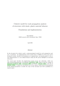 Cohesive model for crack propagation analyses Foundations and implementation
