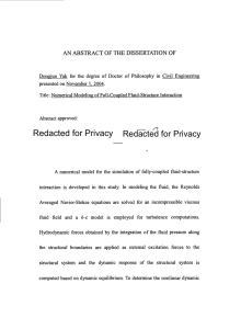 Redacted for Privacy AN ABSTRACT OF THE DISSERTATION OF