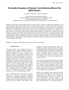 The Quality Perceptions of Rainbow Trout Defined by different Fish