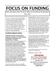 FOCUS ON FUNDING May 2007