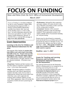 FOCUS ON FUNDING March 2007