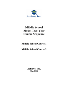 Middle School Model Two-Year Course Sequence