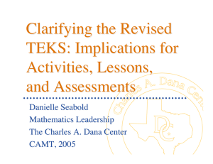 Clarifying the Revised TEKS: Implications for Activities, Lessons, and Assessments
