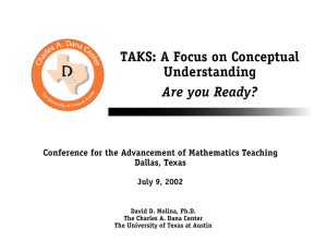 TAKS: A Focus on Conceptual Understanding Are you Ready?