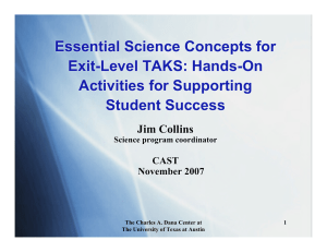 Essential Science Concepts for Exit-Level TAKS: Hands-On Activities for Supporting Student Success