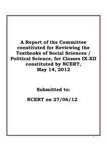 A Report of the Committee constituted for Reviewing the