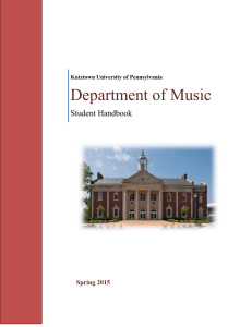 Department of Music  Student Handbook Spring 2015
