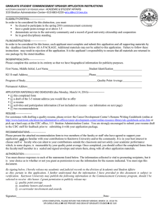 GRADUATE STUDENT COMMENCEMENT SPEAKER APPLICATION INSTRUCTIONS