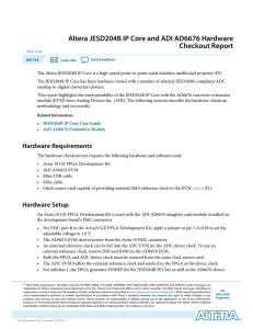 Altera JESD204B IP Core and ADI AD6676 Hardware Checkout Report