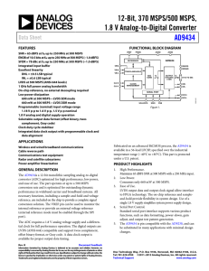 12-Bit, 370 MSPS/500 MSPS, 1.8 V Analog-to-Digital Converter AD9434 Data Sheet