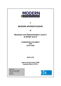 MODERN APPRENTICESHIP Business and Administration Level 2 at SCQF level 5