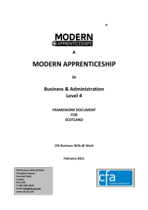 MODERN APPRENTICESHIP  Business &amp; Administration  Level 4   