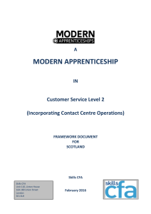 MODERN APPRENTICESHIP Customer Service Level 2  (Incorporating Contact Centre Operations)