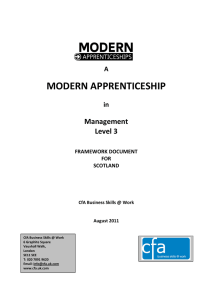 MODERN APPRENTICESHIP Management Level 3