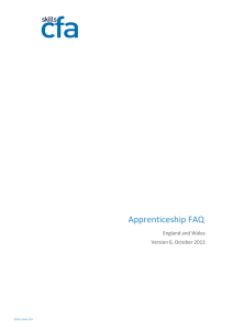 Apprenticeship FAQ England and Wales Version 6, October 2013