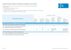 Customer Service NVQ L2 Certificate mandatory unit content