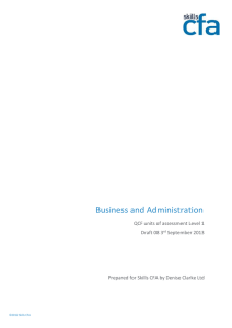 Business and Administration QCF units of assessment Level 1 Draft 08 3