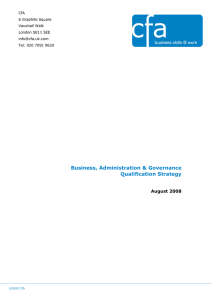 Business, Administration &amp; Governance Qualification Strategy August 2008