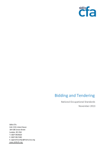 Bidding and Tendering  National Occupational Standards November 2013