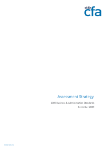 Assessment Strategy 2009 Business &amp; Administration Standards December 2009